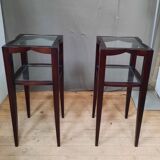 Pair of varnished wood selettes