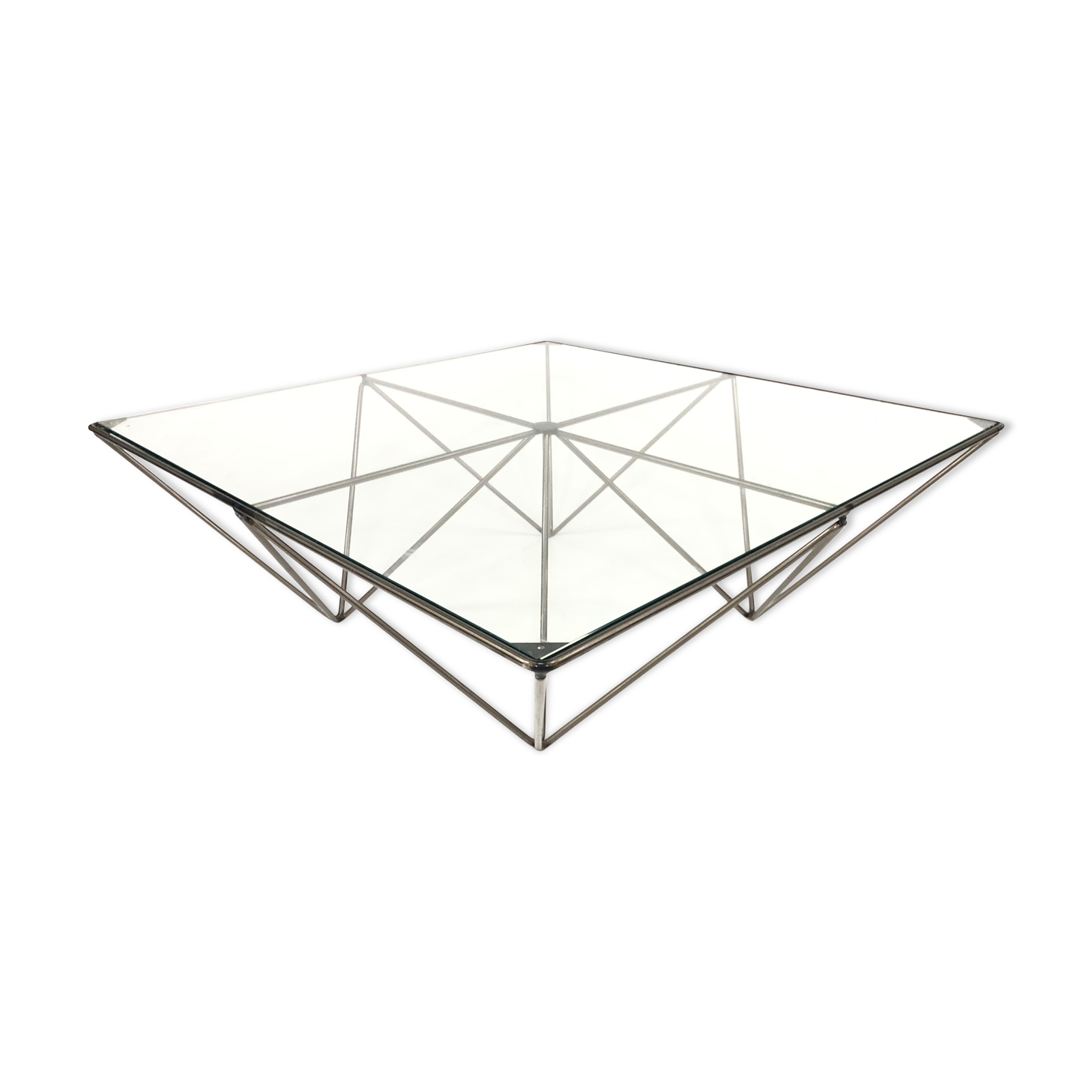 Table low vintage 60s/70s design steel wire