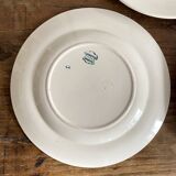 Assiettes plates en terre de fer Longwy "Mignon"