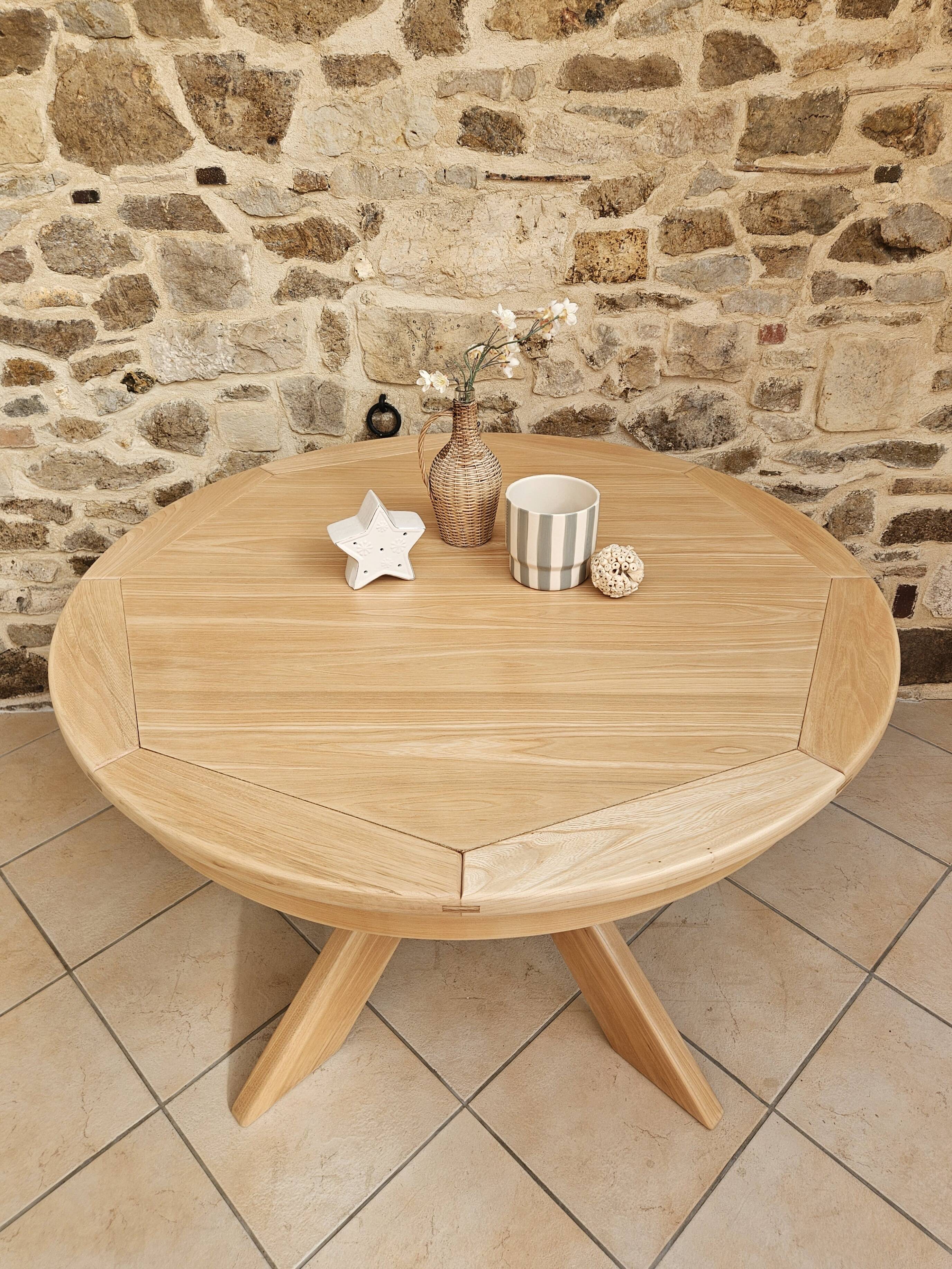 Table ronde orme style Pierre Chapo