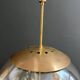 Smoked Glass and Brass Four-Light Suspension Pendant. French Work.