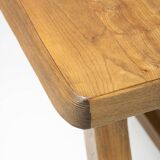 Elm table by Aranjou, France 1970s