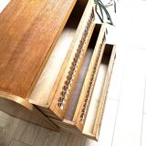 Commode bois et rotin
