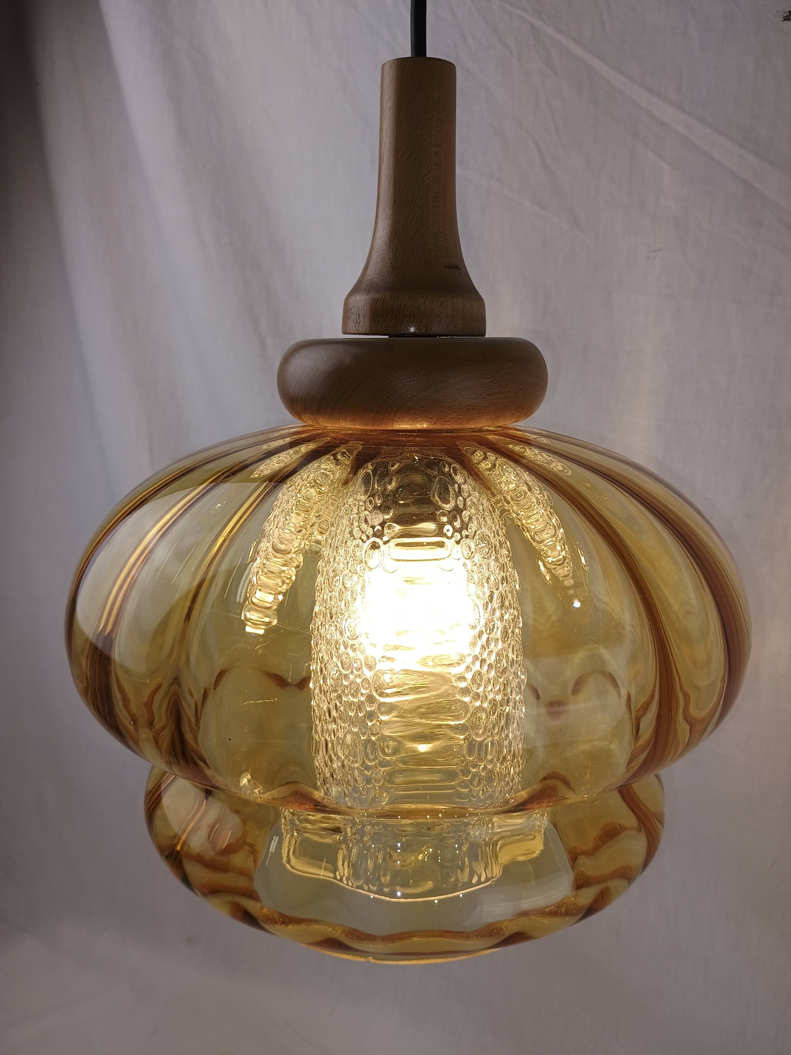 Vintage Scandinavian pendant light Orrefors – Carl Fagerlund Sweden, 1960s