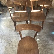Série de 6 chaises bistrot scandinave bois vintage