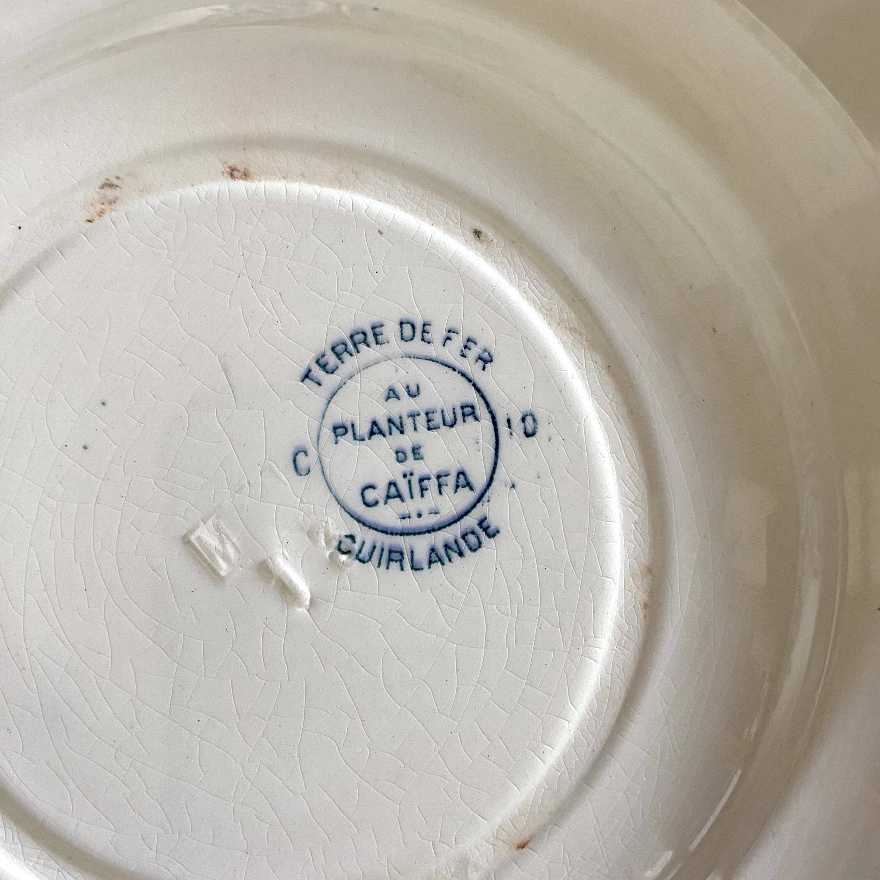 Antique Terre de Fer deep plates, early 20th century