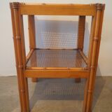 Table d'appoint façon bambou en bois 1960