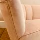 1940s Danish Banana Shaped Scalloped Sofa in Blush Pink