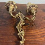 Pair of duo bronze wall lights