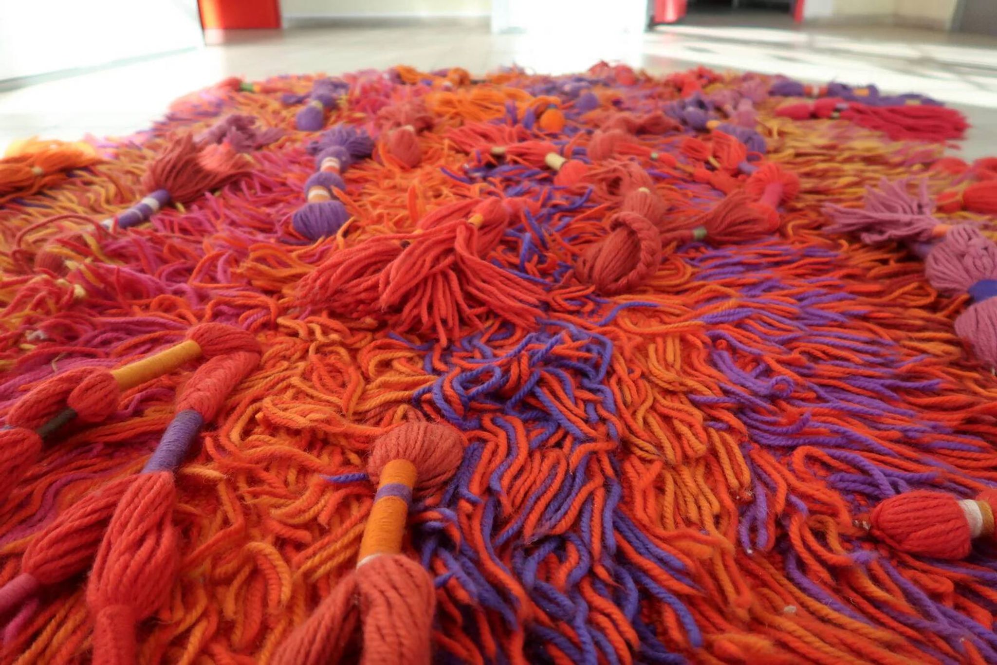 Vintage Swedish Rya rug, abstract colour field “Sunset”, c. 1960s — 150 × 220 cm — 1C1282