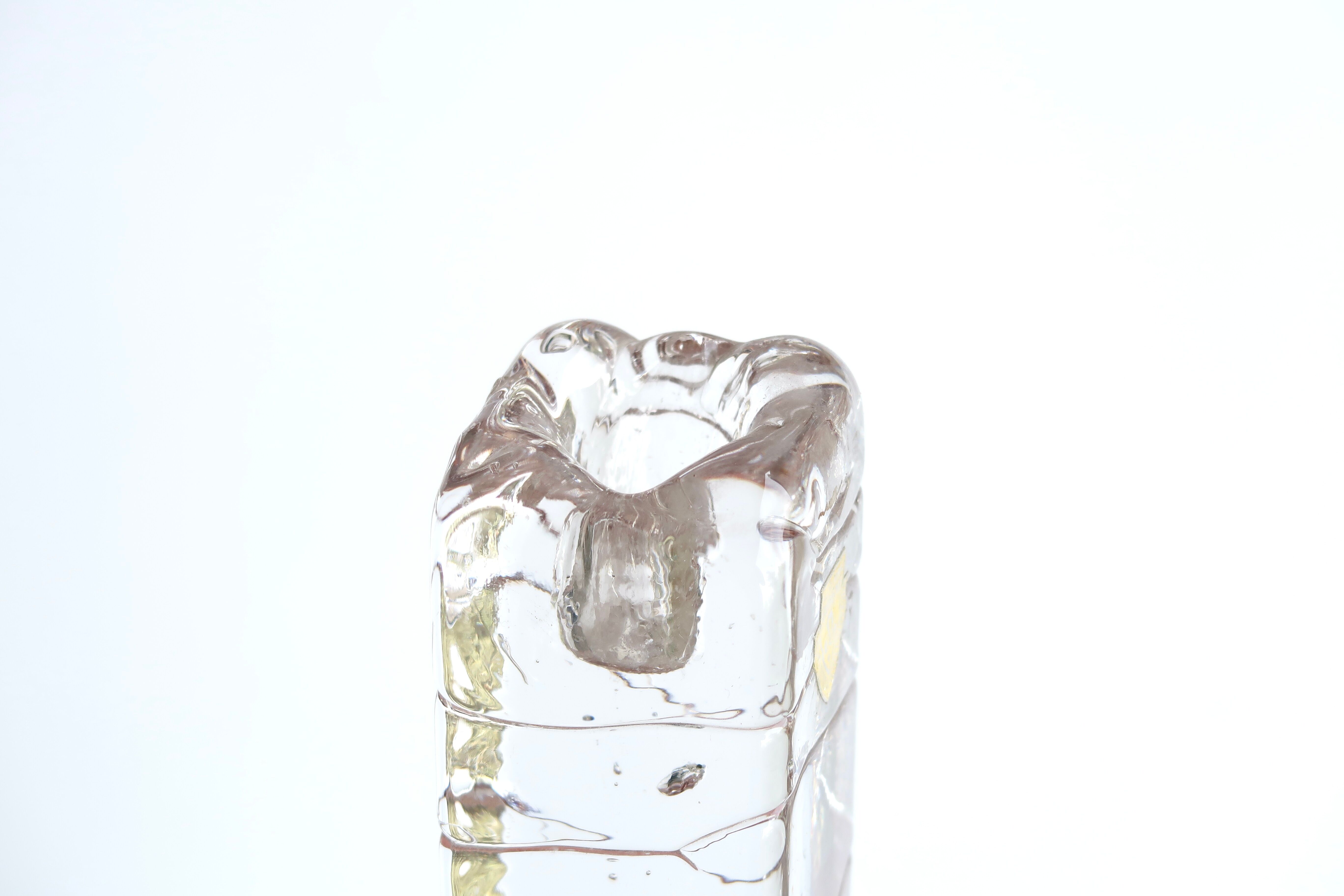 Czechoslovak bohemian crystal candle holder, 60s