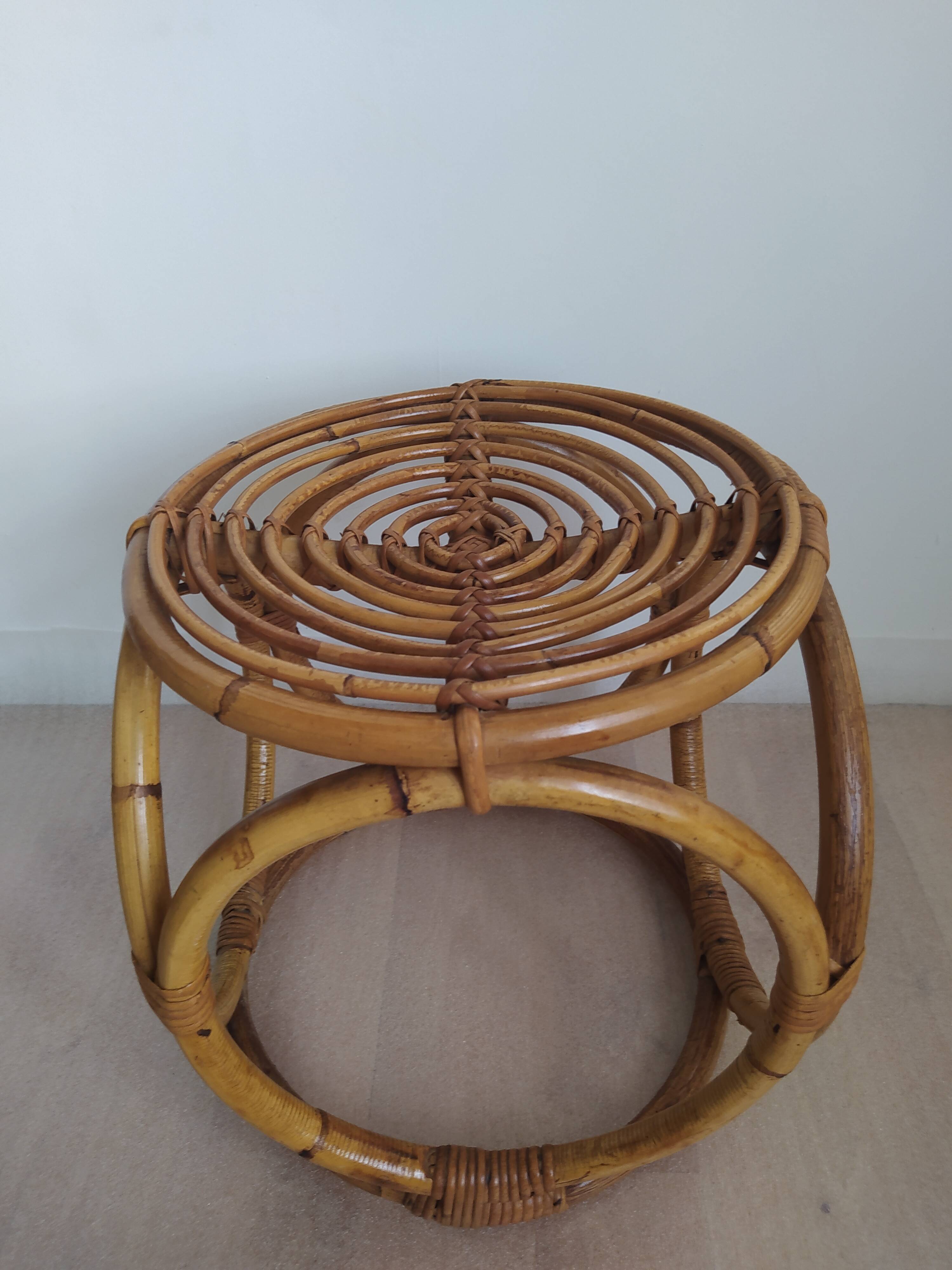 Vintage bamboo stool