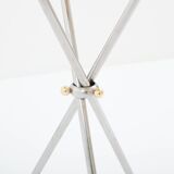 Brass steel pedestal table with removable top signed Alberto Orlandi 1970