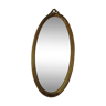 Miroir ovale en bois doré 85x43 cm