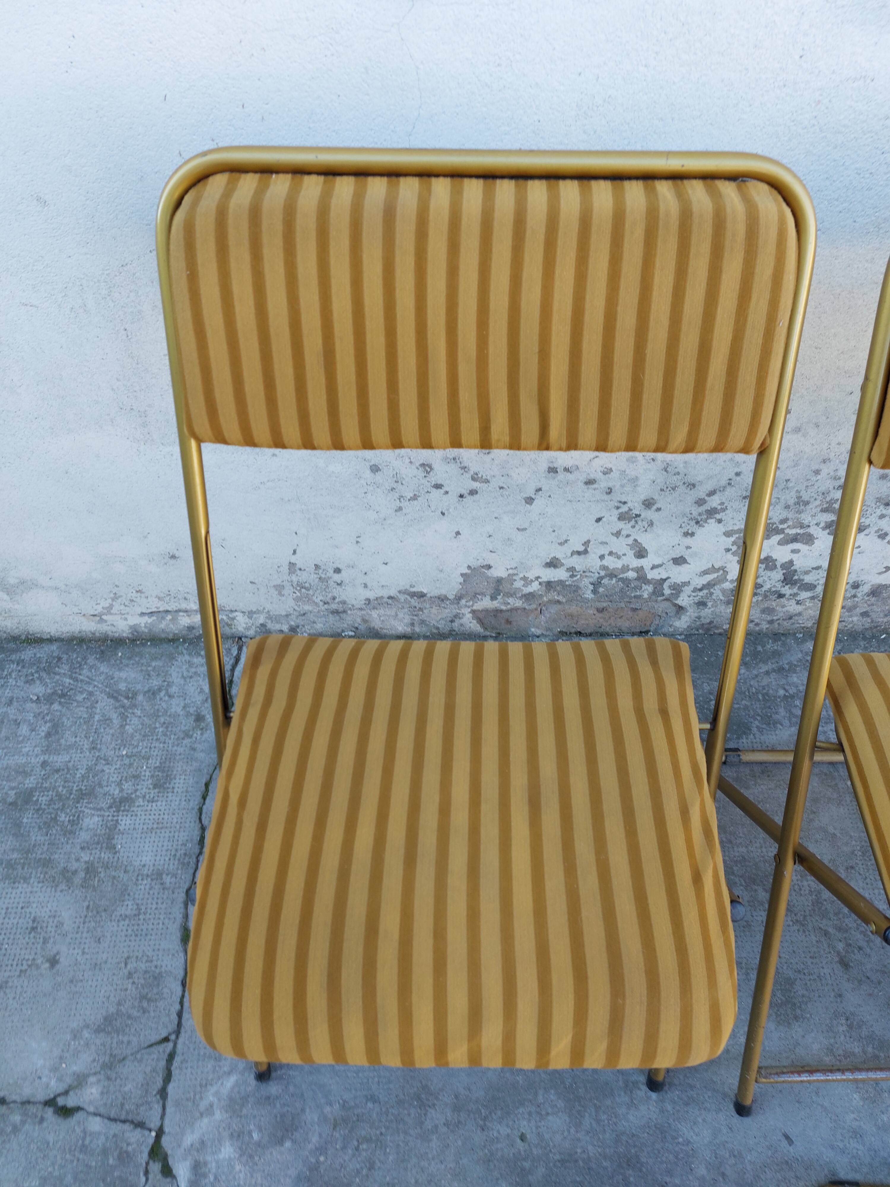 6 folding chairs Lafuma vintage 1970