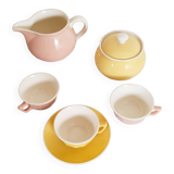 Service à café  jaune et rose Villeroy et Boch , en faience