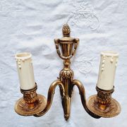 French Empire-style wall sconce or chandelier in bronze with an antique gold patina.