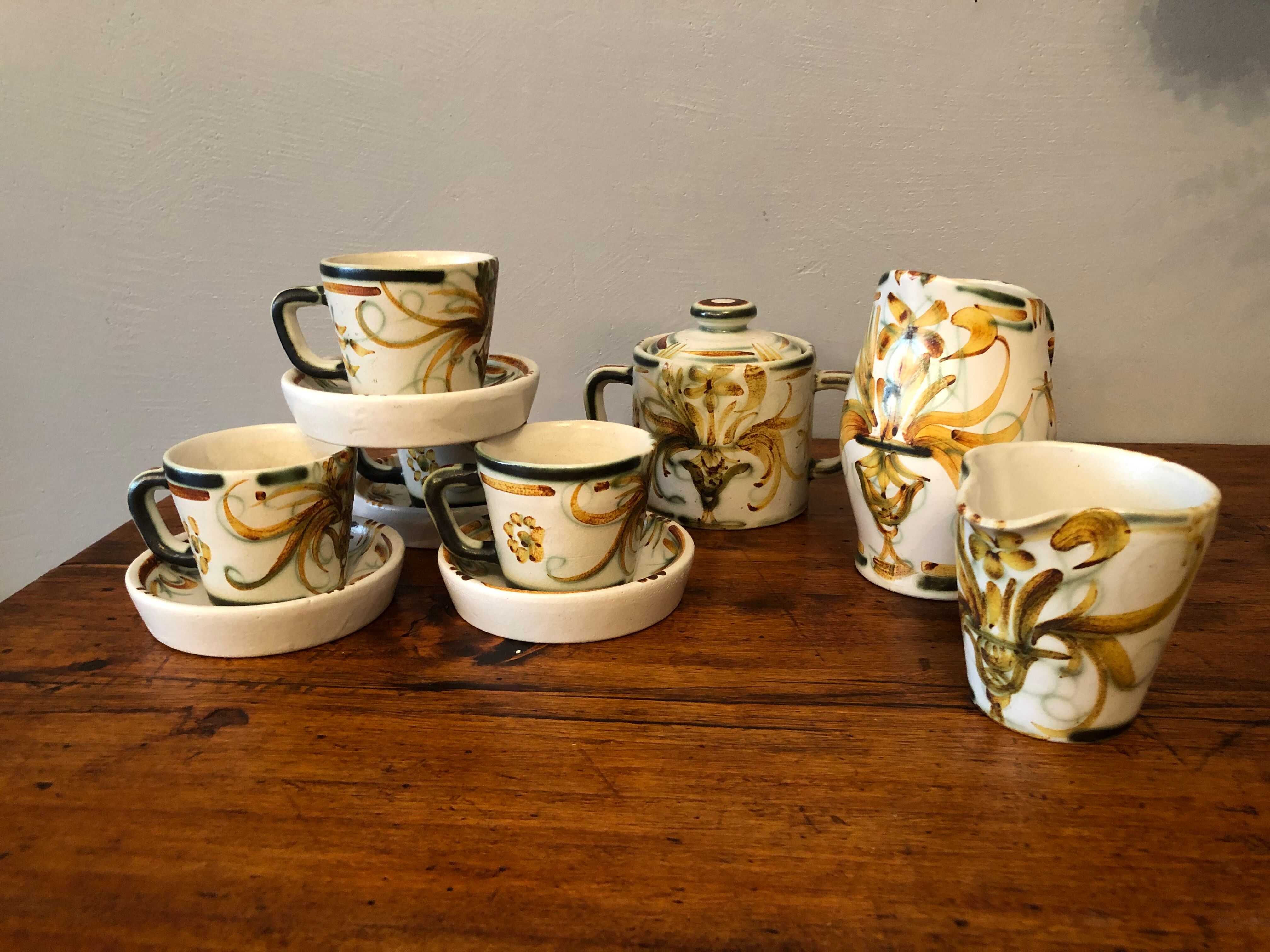 Coffee service for 4 peoples, cups, Keraluc