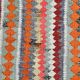 3x11 Burgundy & Orange Vintage Runner Rug, 95x325Cm