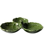 Plat à apéritif vintage en barbotine chou vert