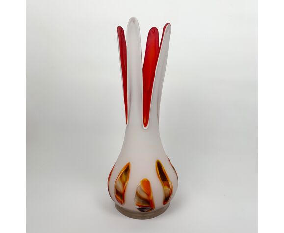 Vase like vintage glass paste Darius Zarrin orange | Selency