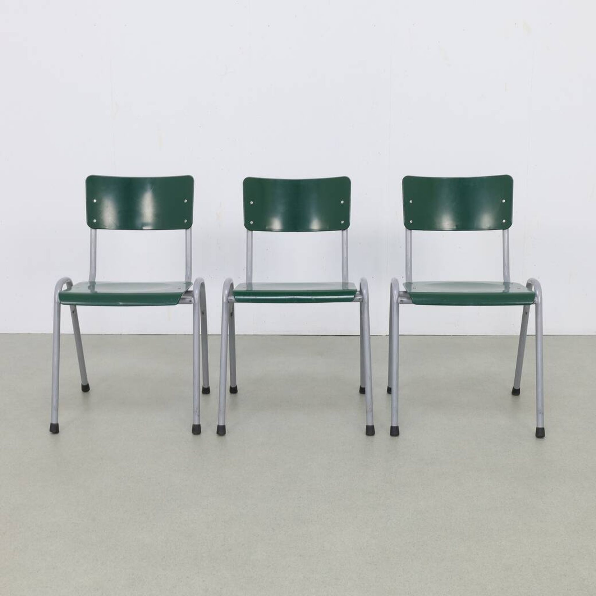 3x Dining Chair Industrial Vintage School Chair, 1970s
