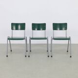 3x Dining Chair Industrial Vintage School Chair, 1970s