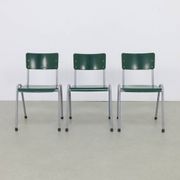 3x Dining Chair Industrial Vintage School Chair, 1970s