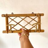 Porte manteau en rotin et métal