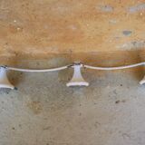 Vintage peg 3 hooks in white metal and bakelite