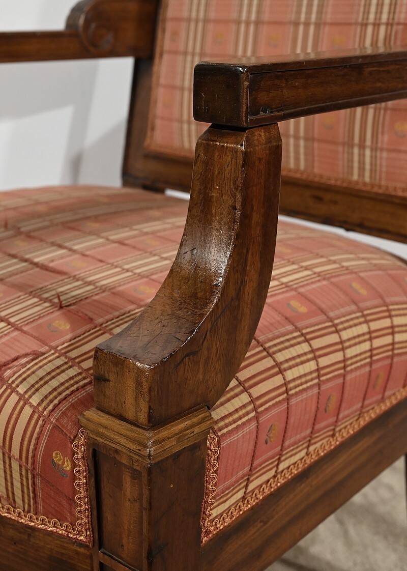 Solid Mahogany Armchair, Directoire Period – Early 19th Century