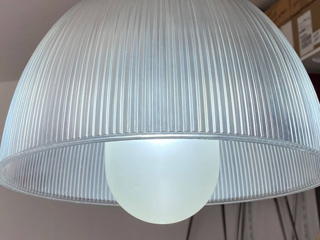 Industrial suspension aluminium body methacrylate diffuser vintage 70s
