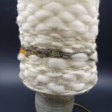 Pair of bedside lamps in stoneware and wool lampshades - Vintage around 1970