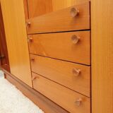 Scandinavian dressing cabinet with round mirror