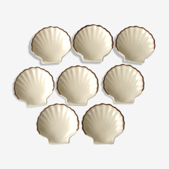 Set of 8 Emile Henry Scallops - Beige culinary pottery