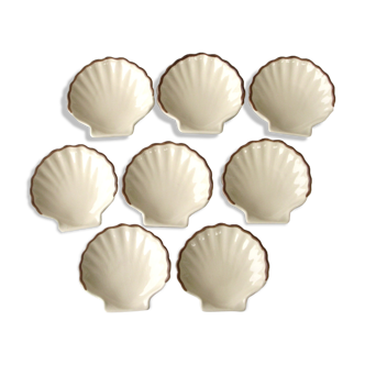 Set of 8 Emile Henry Scallops - Beige culinary pottery