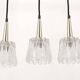 Set of three glass pendants by Carl Fagerlund for Orrefors, Sweden, 1960s.