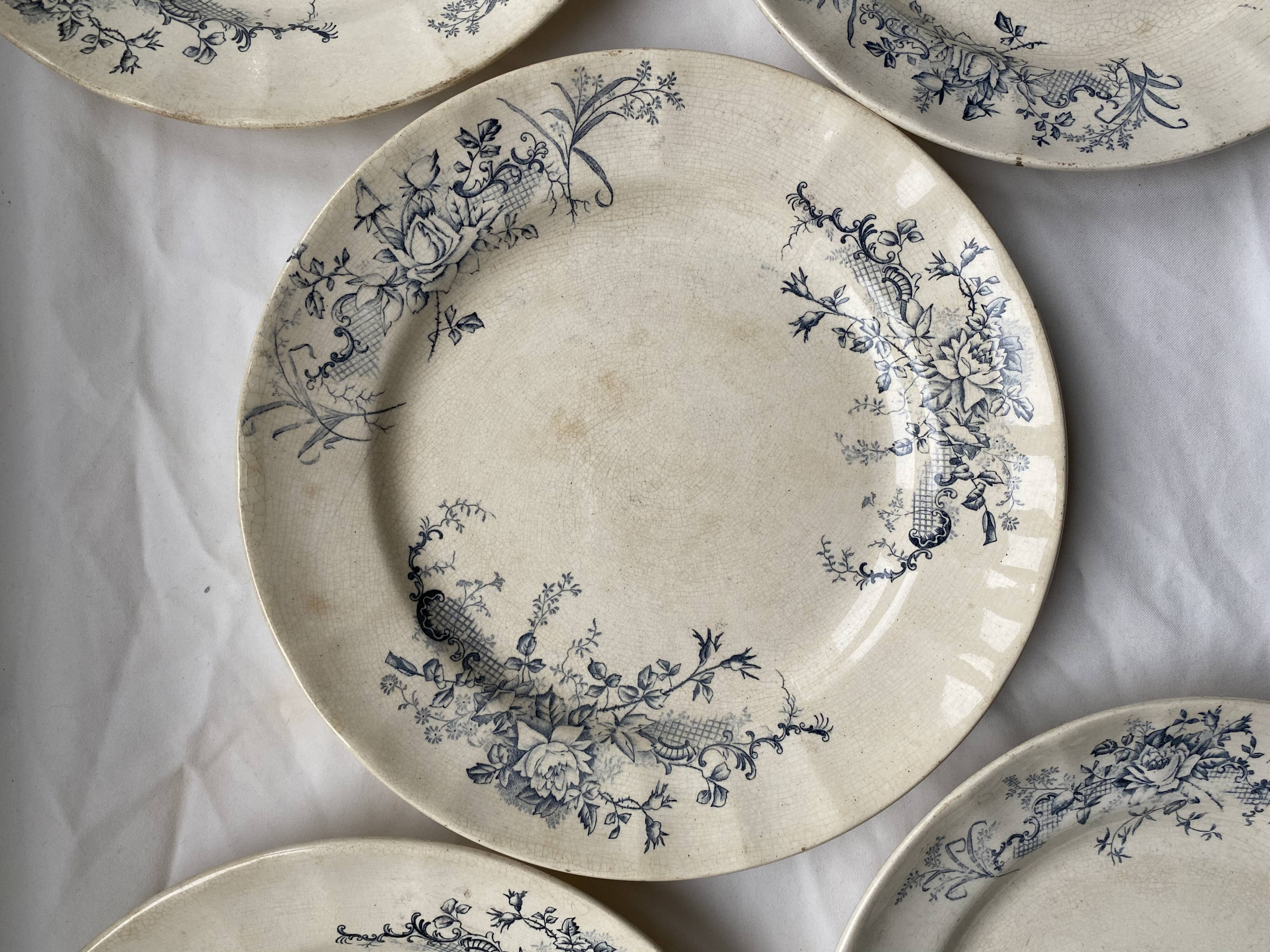 Lot de 5 assiettes en terre de fer