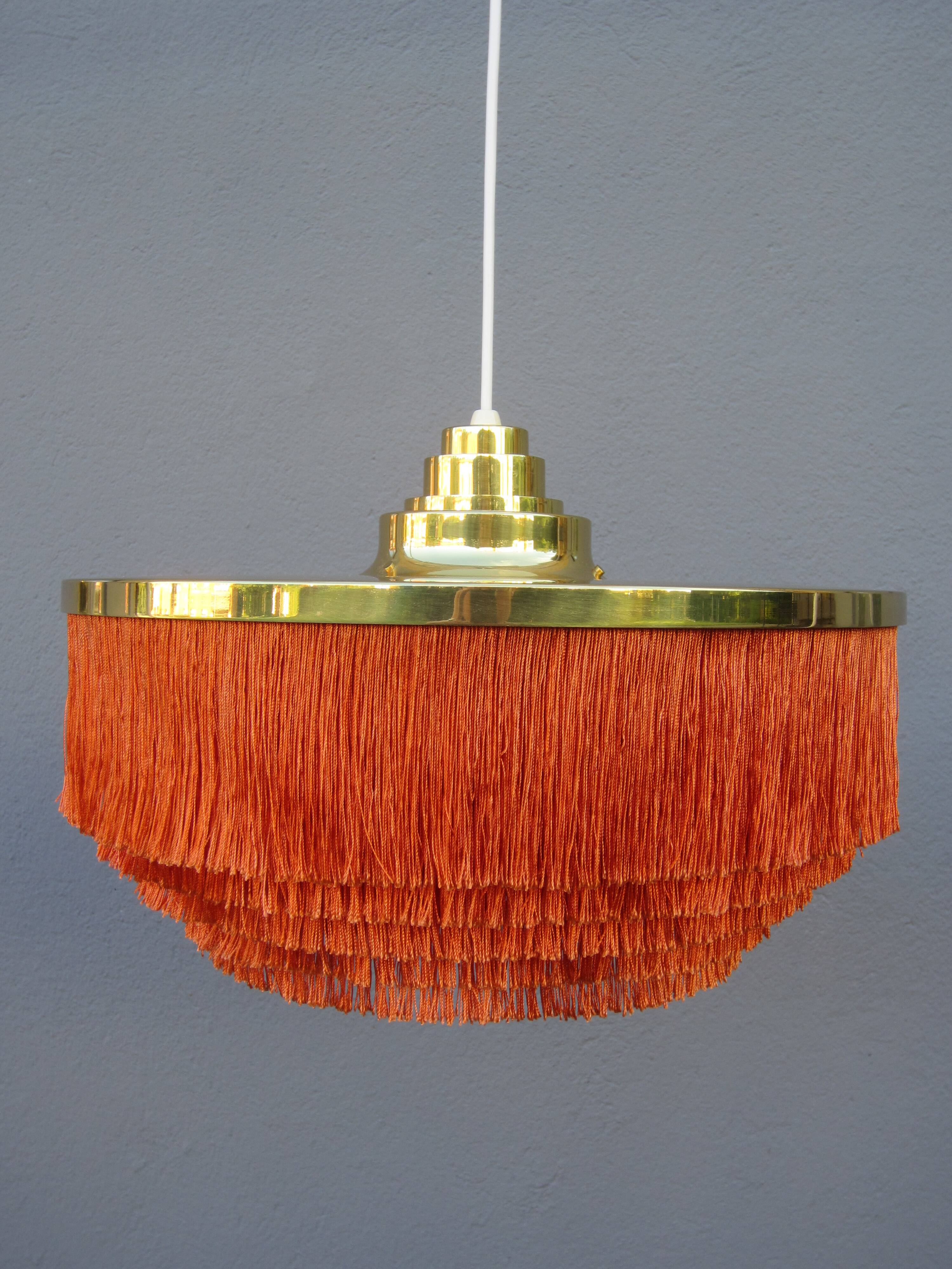 Scandinavian fringed pendant lamp model T-603 by Hans-Agne Jakobsson