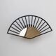 Vintage wall sconce in the shape of a fan - glass tubes and gold metal, Hollywood Regency design, Italy 1980s.