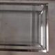 Vintage bevelled glass coffee table and lightly gilded square metal tubes from the 70s/80s