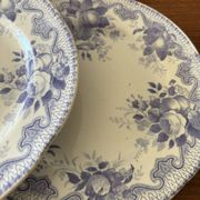 Set of 6 dessert plates Creil & Montereau Bouquets • Antique earthenware