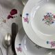 6 antique Sarreguemines earthenware soup plates, Cibon Nice pattern
