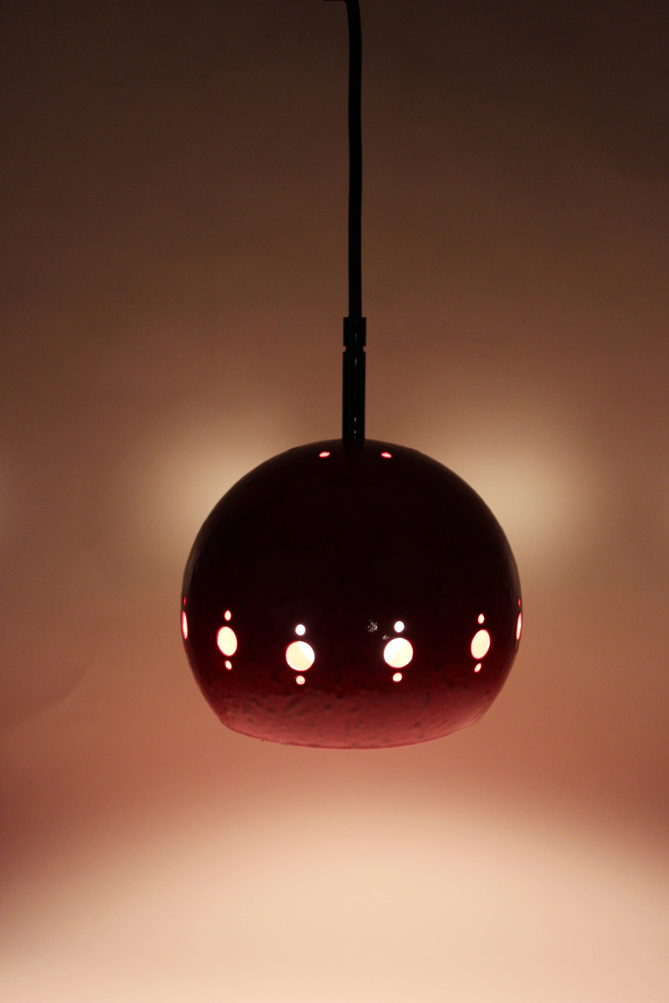 Vintage ball lamp, enamel, 70's, scandinavian design