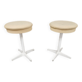 Pair of vintage white metal stools by Bremshey & Co.