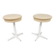 Pair of vintage white metal stools by Bremshey & Co.