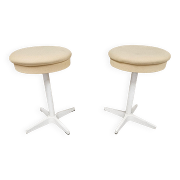 Paire de tabouret vintage en métal blanc de Bremshey & Co.