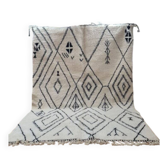 Authentic Moroccan Beni Ouarain Rug with Berber Geometric Symbols