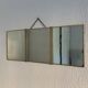 Vintage 1900 triptych mirror, golden barber woman - 27 x 67 cm