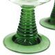 Set of 10 Vintage Roemer Wine Glasses Green Ribbed Foot
